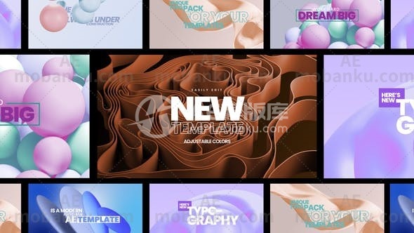 抽象背景和标题AE模板