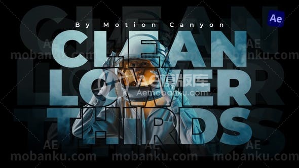 简洁字幕条动画AE模板