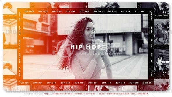 嘻哈视频开场logo演绎AE模板