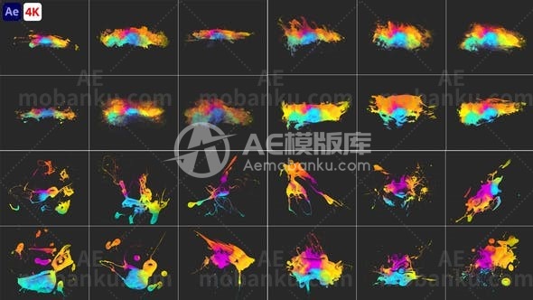 水彩元素动画AE模板