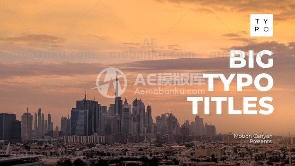 27078创意排版标题动画AE模板Big Typography Titles