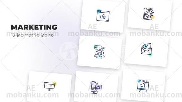 27079营销icon动画AE模板Marketing – Оutline Icons
