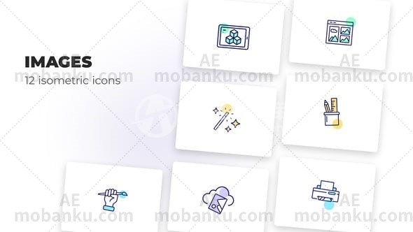 27087图像icon图标动画AE模板Images-Оutline Icons-AE模板库-数智分享平台