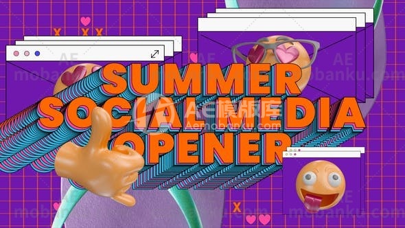 27103夏季社交媒体介绍AE模板Summer Social Media Intro