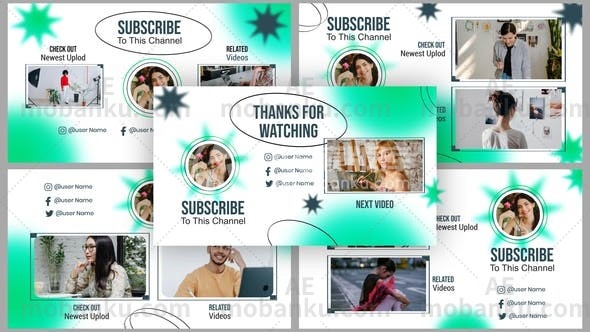 27108具有吸引力的创意设计后效果AE模板Attractive Creative Design for  After Effects End Screen