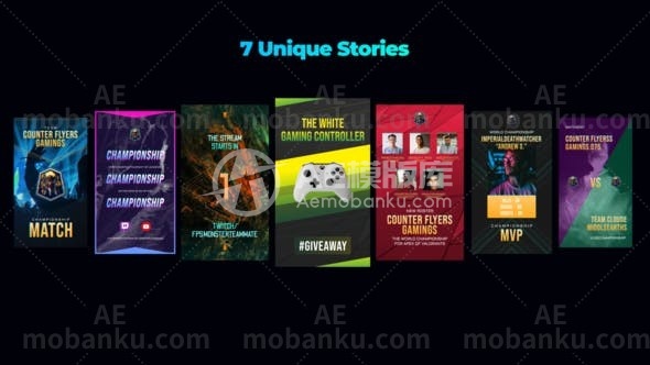 27118电子竞技Instagram故事AE模板Esports Instagram Stories