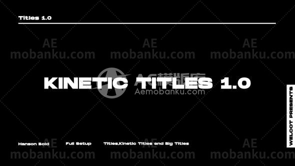 27121动力学标题动画AE模板Kinetic Titles 1,0 | After Effects
