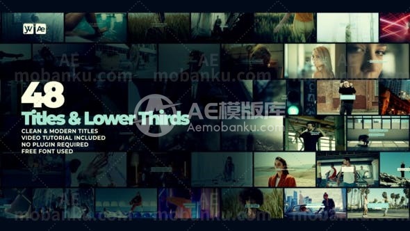 27122文字标题字幕条动画AE模板Titles & Lower Thirds