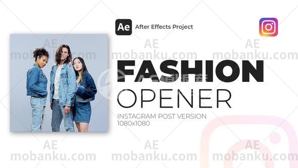 27126时尚介绍Instagram动画AE模板Fashion Intro Instagram Post