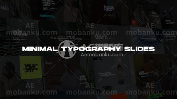 27133迷你文字排版动画AE模板Minimal Typography Slides