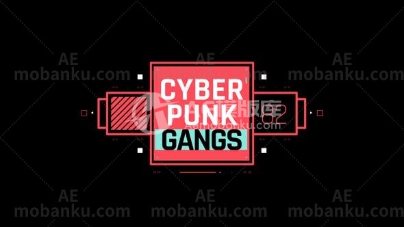 27139HUD赛博朋克文字标题动画AE模板HUD Cyberpunk Titles
