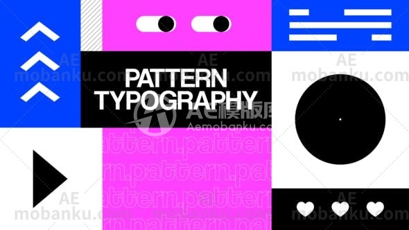 27140文字排版动画AE模板Pattern Typography