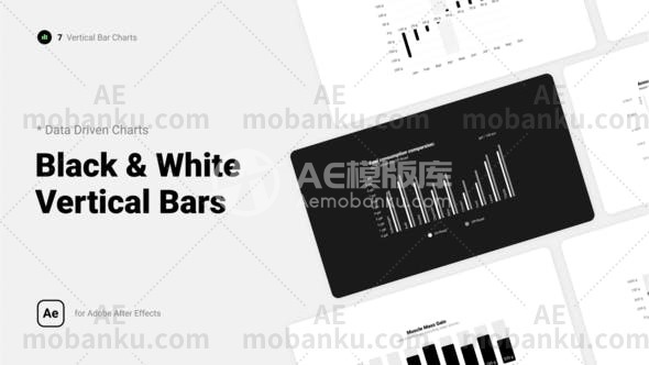 27147黑白垂直条形图AE模板Black & White Vertical Bar Charts