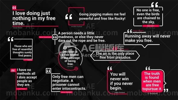 27148简洁文字标题动画AE模版Elegant Clean Quotes Titles