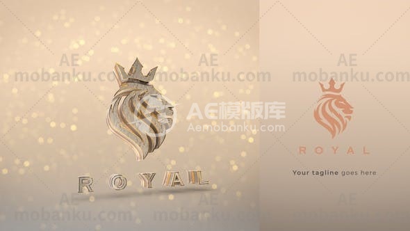 27160豪华3D金色logo演绎AE模板Luxury 3D Gold Logo Intro