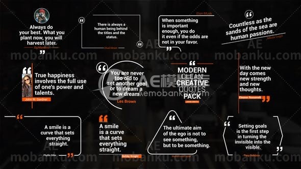 27164创意文字标题动画AE模板Big Quotes Titles