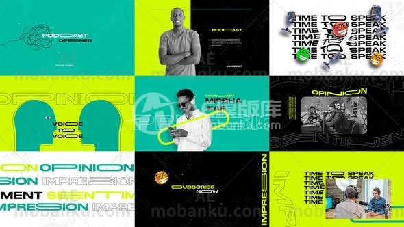 27173播客开场白动画AE模板Podcast Opener