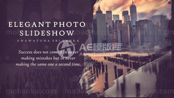 27174简洁创意图文展示AE模板Elegant Slideshow