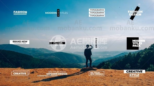 27175创意文字标题动画AE模板Big Titles