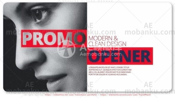 27177时尚文字标题视频开场AE模板Stylish Titles Opener