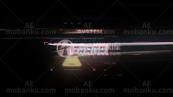 27178HUD赛博朋克系统错误AE模板HUD Cyberpunk System Error