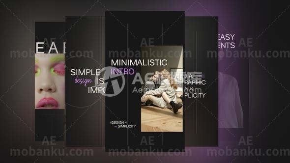 27185简约介绍AE模板Minimalistic Intro | Vertical