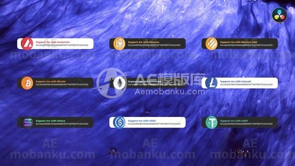 27195创意达芬奇模板Crypto Donations For DaVinci Resolve