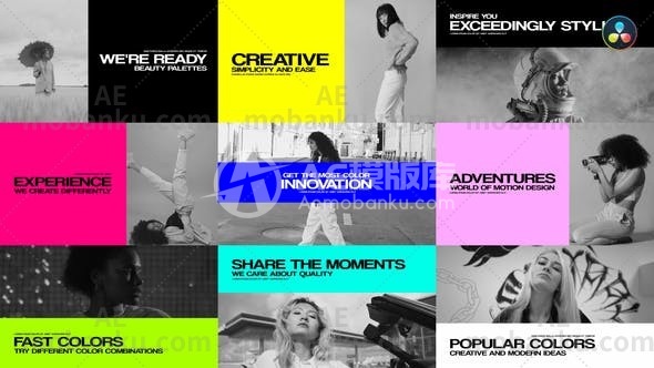 27198创意文字标题达芬奇模板Big Modern Titles For DaVinci Resolve