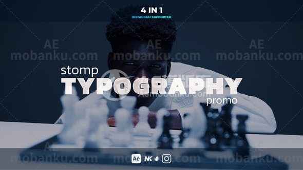 27209快闪文字排版促销AE模板Stomp Typography Promo