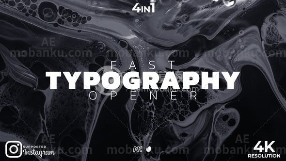 27220快速排版视频开场AE模板Fast Typography Opener