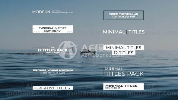 27221迷你文字标题动画AE模板Minimal Titles | After Effects