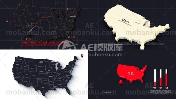 27223美国地图促销AE模板USA Map Promo Ver 0.2