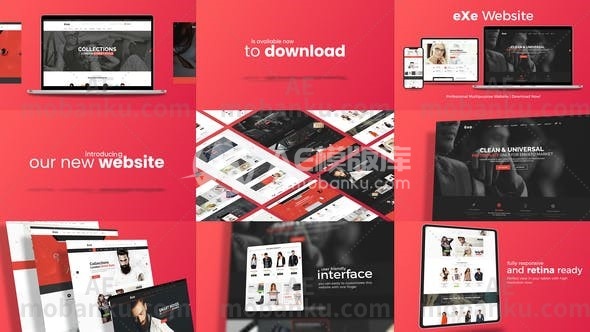 27230简洁迷你网站促销宣传AE模板Clean Minimal Website Promo