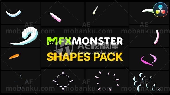 27245手绘形状包达芬奇模板Hand-Drawn Shapes Pack | DaVinci Resolve