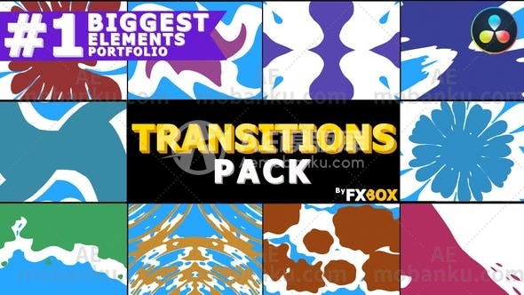 27247液体转场过渡包达芬奇模板Liquid Transitions Pack | DaVinci Resolve