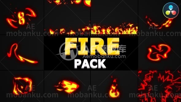 27248火焰素材包达芬奇模板Fire Pack | DaVinci Resolve