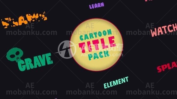27254可爱的卡通文字标题AE模板Lovely Cartoon Titles Pack