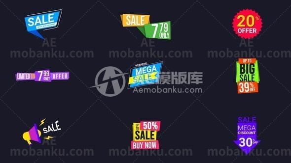 27257有吸引力的报价销售标签和徽章AE模板Attractive Offer Sale Labels and Badges