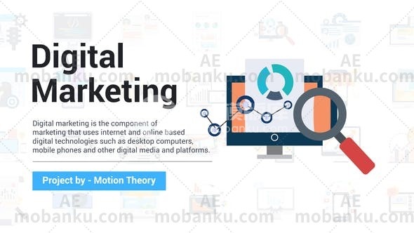 27271数字营销图标icon动画AE模板Digital Marketing Icons