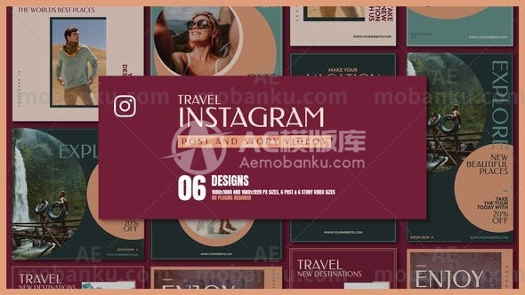 27273旅游促销 | Instagram帖子和故事AE模板Travel Promo | Instagram Posts and Stories