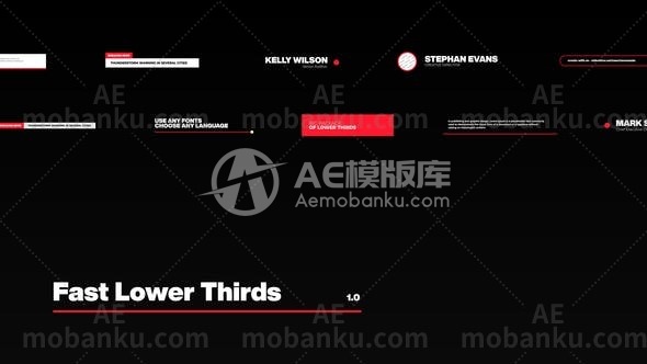 27276快速简洁字幕条动画AE模板Fast Lower Thirds