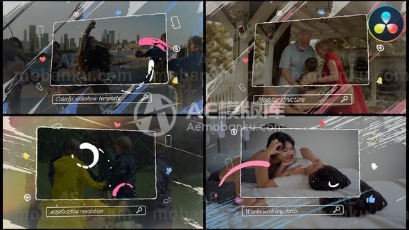 27306涂鸦幻灯片达芬奇模板Scribble Slideshow | DaVinci Resolve