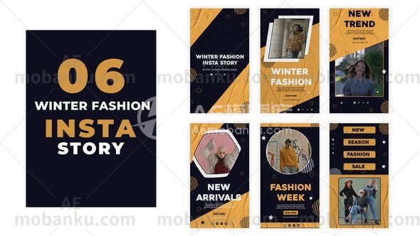 27309冬季时尚Instagram故事AE模板Winter Season Fashion Instagram  Story