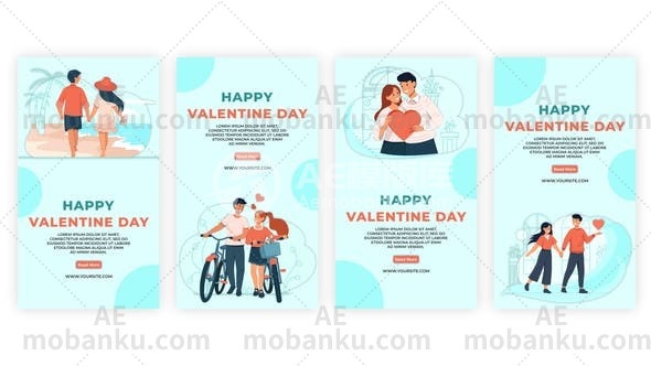 27310可爱的情人节情人Instagram故事AE模板Lovely Valentine Lover Instagram Story