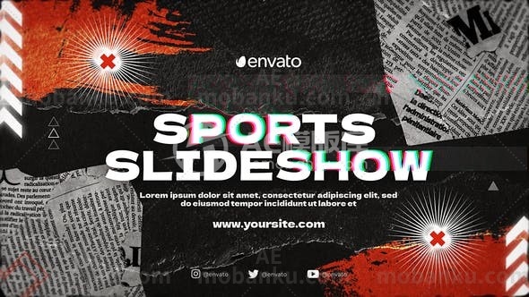 27317体育运动图片展示动画AE模板Sports Slideshow