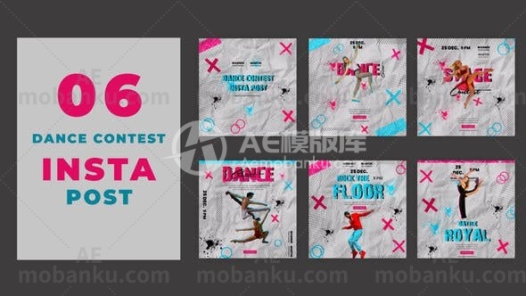 27321摇滚地板舞蹈比赛Instagram社交媒体AE模板Rock The Floor Dance Contest Instagram Social Media Post