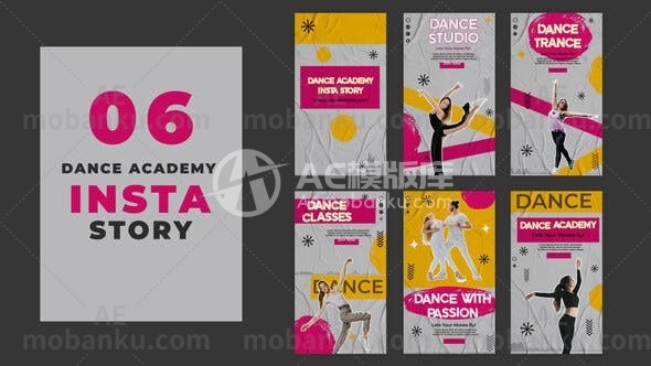 27326舞蹈学院课程Instagram社交媒体AE模板Dance Academy Classes Instagram  Social Media Post