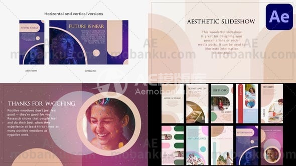 27335后效果的美学时尚AE模板Aesthetic Stylish Slideshow for After Effects