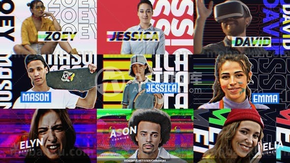 27343毛刺冻结信号干扰动画AE模板Glitch Freeze Frame