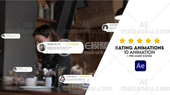 27346创意动画AE模板Rating Animation